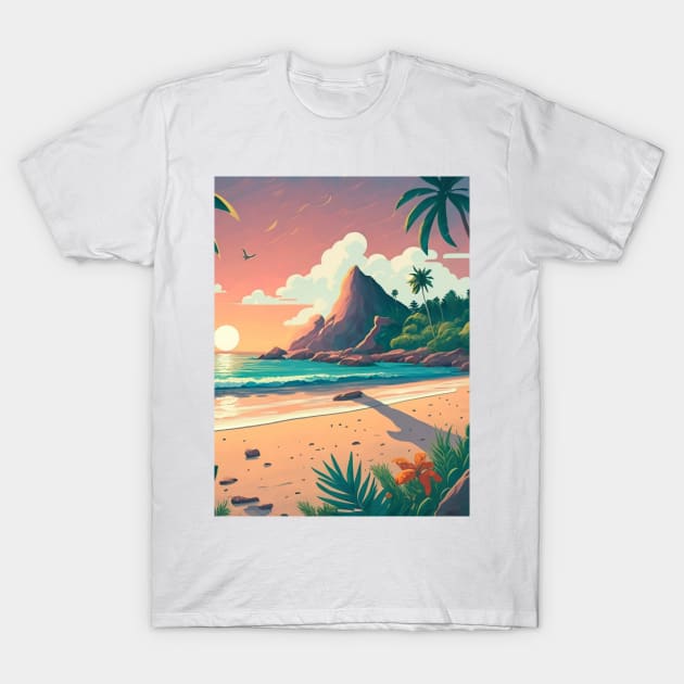 Beach, Tropical ocean T-Shirt by designgoodstore_2